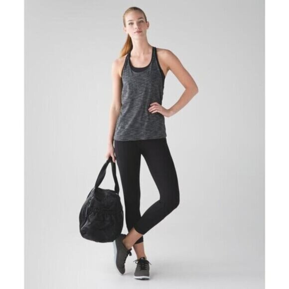 LULULEMON Twist and Toil Tank Built In Bra Heathered Black 4 - Picture 2 of 11